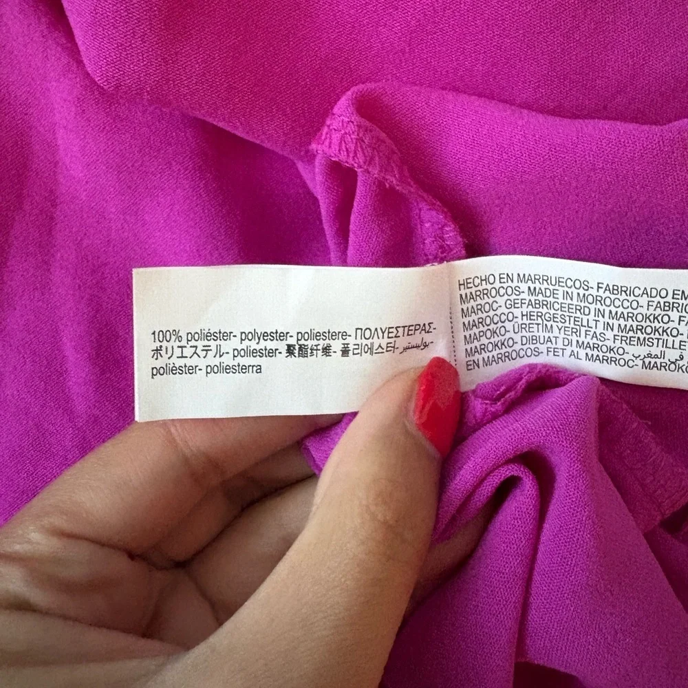 Zara Fuchsia Midi Dress Size M Brand New No Tags - Picture 9 of 9